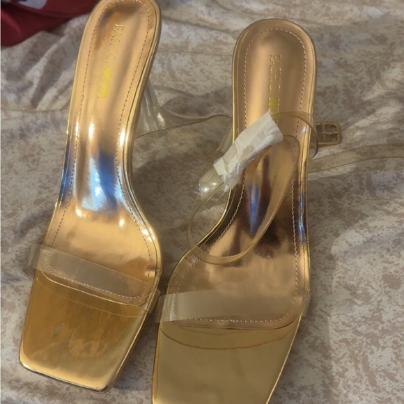 Fashion Nova Shoes - Fashion Nova Metallic Gold Heels